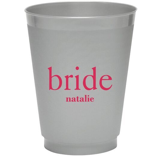 Big Word Bride Colored Shatterproof Cups